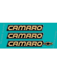 1988 "Camaro" Rocker/Rear Bumper Domed Decal Emblem Kit (3 Pcs) Silver