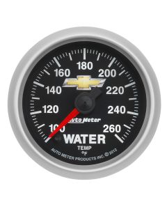 Autometer Water Temperature Gauge, 2 1/16", 100-260 Degree, Digital Stepper Motor, Chevy Gold Bowtie
