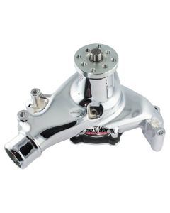 1969-1986 Chevrolet Camaro Platinum SuperCool Water Pump; 6.937 in. Hub Height; 5/8 in. Pilot; Long; Reverse Rotation; Aluminum Casting; Chrome; For Custom Serpentine Systems Only; 1511NAREV