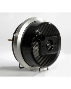 Camaro Carbon Fiber Brake Booster 9 Inch With Natural Brushed Aluminum Outer Rings And Hidden Hardware