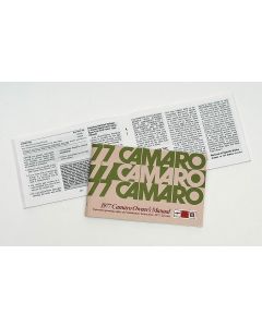 Camaro Owner's Manual, 1977