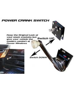 Camaro Power Window Switch, Crank Handle, 2-1/8" Deep Shaft