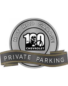 Chevy 100 Years Hot Rod Garage Private Parking Metal Sign, 18" X 14"