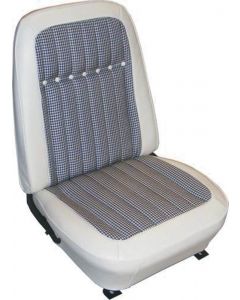 PUI Interiors, Fully Assembled Bucket Seat, White Houndstooth| 69HT37U-P Camaro 1969