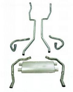 Camaro Dual Exhaust System, Stainless Steel, Small Block, 1967-1968