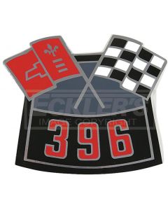 Camaro Air Cleaner Decal, Big Block 396, Cross Flag, 1965-1970