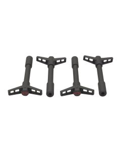 Engine Valve Cover Wing Nuts; Steel; Black; Bowtie Logo; 1/4-20 Thread; 4 Pack