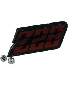 Camaro Gas Door Emblem, Z28, Red, 1980-1981