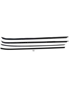 Camaro Inner & Outer Window Felt Weatherstrip Kit With Chrome Moldings, 1970-1981