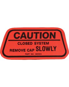 Camaro Gas Cap Caution Decal, California, 1970