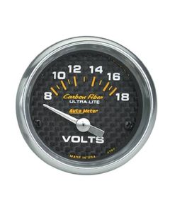  Voltmeter Gauge, Carbon Fiber, AutoMeter