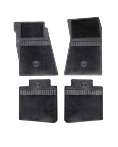 Camaro Rubber Floor Mats, Bowtie Logo, Black, Show Correct,1967-1969