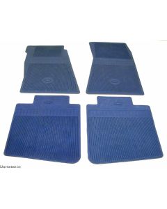 Floor Mat Set, Med Blue, W/bow-tie