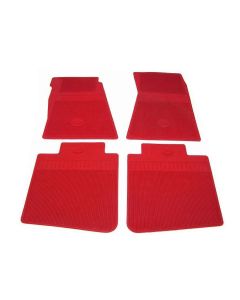 Floor Mat Set, Red, With Bow-tie