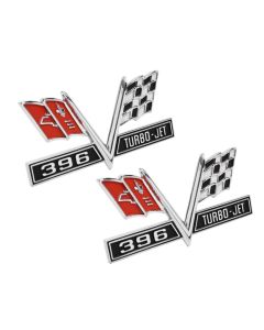 Camaro Fender Emblem, 396 Turbo-Jet, V-Flag, Show Correct, 1967