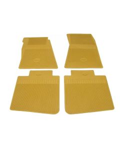 Camaro Rubber Floor Mats, Bowtie Logo, Ivy Gold, Show Correct, 1968