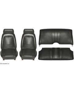 Seat Covers,Front & Rear,Coupe,Black,1968