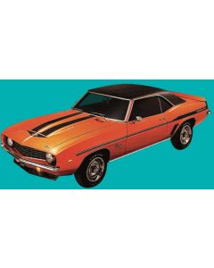 Camaro Yenko Vinyl Stripe Kit, 2 Mil Thick, Gloss Black, 1969