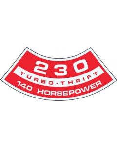 Camaro Air Cleaner Decal Inline 6, 230 Turbo-Thrift, 140HP, 1965-1967