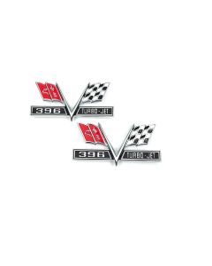 1967 Camaro Fender Emblem, 396 Turbo-Jet, V-Flag