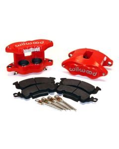 Camaro Disc Brake Caliper, Wilwood, Dual Piston Aluminum, Front, Red, With Pads & Hardware, 1967-1981