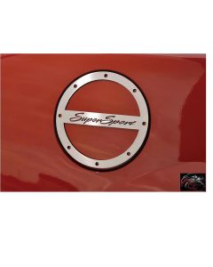 American Car Craft Camaro Gas Door Cap Cover "Super Sport Script" Logo Brushed Stainless Steel 2010-2013