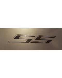 American Car Craft Camaro SS Hood Panel Emblem, Brushed Stainless Steel With Carbon Fiber, "SS", Emblem Only 2010-2013