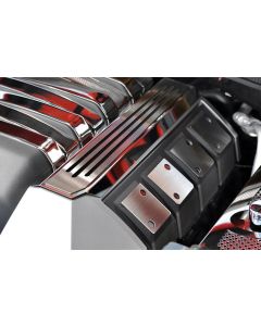 American Car Craft Camaro SS Fuel Rail Covers, V8, Polished Stainless Steel With Carbon Fiber, Ribbed 2010-2013
