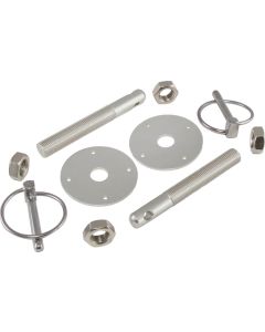 Hood Pin Kit, Silver Aluminum