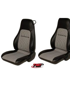 Camaro Retro Houndstooth Front & Rear Seat Covers, Black & White, 1997-2002