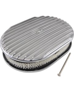 Air Cleaner,Full Finned Polished Oval, 12"