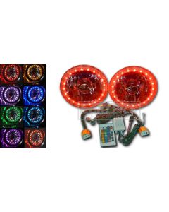 Camaro Headlight, 7 Inch Round White Diamond With Multi-Color LED Halo, 1967-1981