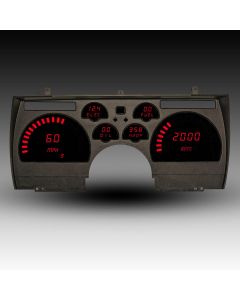 Camaro Red, LED Digital Replacement Gauge Cluster, 1991-1992