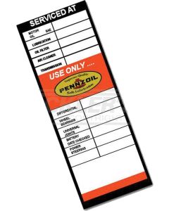 Camaro  Pennzoil Door Jamb Mileage Tag, 1967-1981