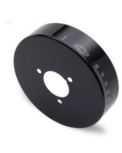 Camaro Harmonic Balancer Cover, 6-3/4", Small Block, With Bowtie Logo, Black, 1969-1985