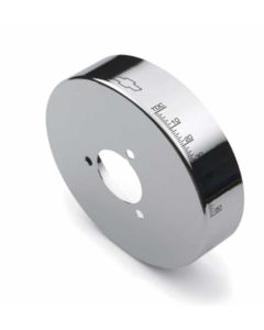 Camaro Harmonic Balancer Cover, 6-3/4", With Bowtie Logo, Small Block, Chrome,  1969-1985