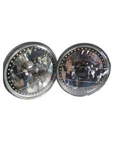 Camaro Headlight, 7 Inch Round Blackout With Multi-Color LED Halo, 1967-1981