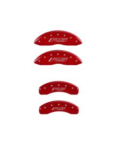 Camaro Caliper Covers, Red, Front & Rear RS Logo, V6, 2010-2013