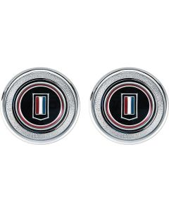 Camaro Interior Door Panel Emblems, Red/White/Blue Badge, 1974-1979