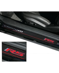 Camaro Door Sill Plates, RS Script, Carbon Fiber, 2010-2014
