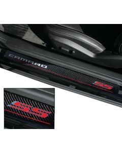 Camaro Door Sill Plates, SS Script, Carbon Fiber, 2010-2014