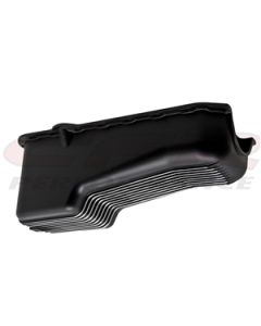 1986-2002 Camaro  V8 Small Block Aluminum Stock Capacity Oil Pan, Black Retro Finned