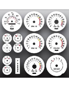 Chevrolet® Camaro 140 METRIC KPH KMH White Face Gauge Overlay, 1970..1981