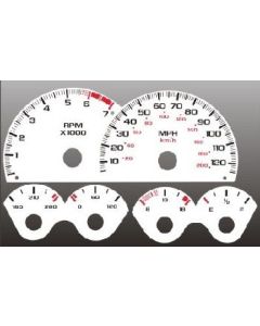 Chevrolet® Camaro,White Face Instrument Cluster Overlay,120 MPH Speedometer,1997..1998