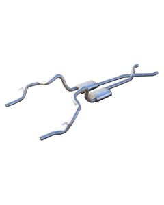 Pypes Exhaust System, Crossmember Back With Street Pro Mufflers, 2.5", 1970-1981