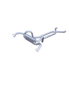 Camaro Pypes Race Pro Exhaust, Crossmember Back With X Pipe And Crossflow Mufflers, Polished, 2.5", 1967-1981