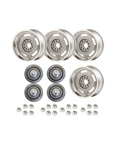 Rick's Camaro - Rally Wheel Kit, 1-Piece Cast Aluminum With Short Derby Caps,  17x8 

