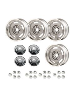Rick's Camaro -  Rally Wheel Kit, 1-Piece Cast Aluminum With Tall Derby Caps,  17x8 

