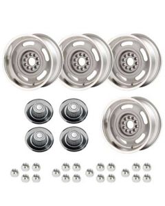 Rick's Camaro - Rally Wheel Kit, 1-Piece Cast Aluminum With Tall Derby Caps,  17x9
