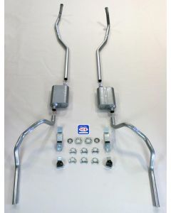 Camaro SCR Performance Dual Exhaust System, For Small Block With Manifolds, 2", 1967-1969